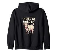 I Tried to Hold It Funny Cow Fart Humour Sweat à Capuche