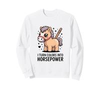 I Turn Colors in to Horsepower Cute Crochet Pony Sweatshirt