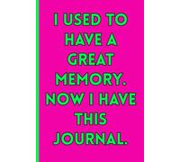 I used to have a great memory. Now I have this journal.