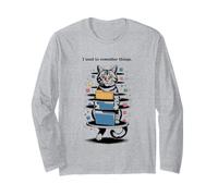 I Used to Remember Things... Funny PC Inept Cat Retro Manche Longue
