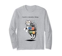 I Used to Remember Things... Funny PC Inept Cat Retro Manche Longue