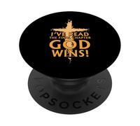 I’ve Read The Final Chapter God Wins Christian Faih Cross PopSockets PopGrip Adhésif