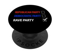 I Vote Rave Party | Funny House Music PopSockets PopGrip Adhésif