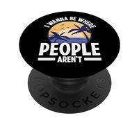 I Wanna Be Where People aren't Personne Introvertie PopSockets PopGrip Adhésif