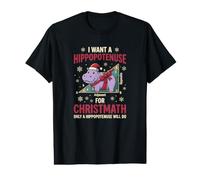 I Want A Hippopotenuse for Christmath Funny Math T-Shirt Graphique avec Valeur