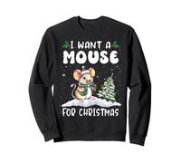 I Want A Mouse for Christmas Santa Hat Funny Xmas Sweatshirt