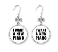 I Want A New Piano Art Déco Boucles d'oreilles pendantes avec nœud, Métal Argent