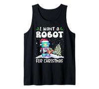 I Want A Robot for Christmas Santa Hat Funny Xmas Débardeur