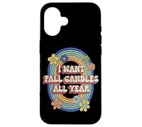 I Want Fall Candles All Year Vintage Automne Halloween Lover Coque pour iPhone 16