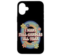 I Want Fall Candles All Year Vintage Automne Halloween Lover Coque pour iPhone 16 Plus
