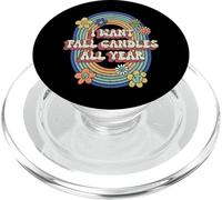 I Want Fall Candles All Year Vintage Automne Halloween Lover PopSockets PopGrip pour MagSafe