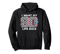 I Want My 80s Life Back Art rétro Motif Damier années 80 Sweat à Capuche