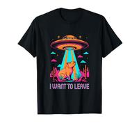 I Want to Leave. Capybara UFO Alien Abduction Drôle Meme T-Shirt