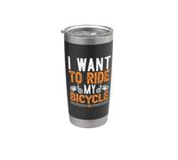 I Want To Ride My Bicycle Cycling Cyclist Bicycle Lover Gobelet isotherme en acier inoxydable double paroi