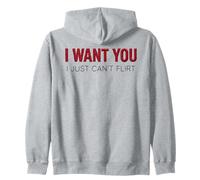 I Want You I Just Can't Flirt Retro Awkward Romance Blague Sweat à Capuche