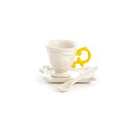 I-Wares Service à café en porcelaine avec manche - Jaune