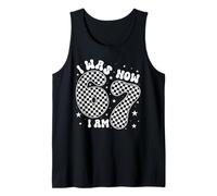 I Was 6 Now I Am 7 Groovy Retro Checkered 7th Birthday Party Débardeur