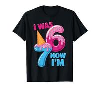 I Was 6 Now I’m 7 Ice Cream Birthday Kids Fun T-Shirt