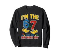I Was 6 Now I'm 7 67 Meme Birthday Boy Building Blocks Brique Sweatshirt
