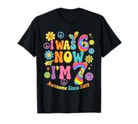 I Was 6 Now I'm 7 Birthday Awesome Since 2019 Retro Vibes T-Shirt