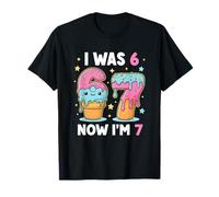 I Was 6 Now I'm 7 Cute Ice Cream 7th Funny Birthday for Kids T-Shirt