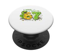 I Was 6 Now I'm 7 Dinosaur Birthday Shirt Boys 7th Birthday PopSockets PopGrip Adhésif
