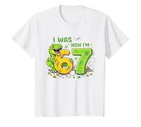 I Was 6 Now I'm 7 Dinosaur Birthday Shirt Boys 7th Birthday T-Shirt