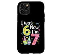 I Was 6 Now I'm 7 Funny 7 Years Old Birthday Kids Party Coque pour iPhone 11 Pro