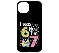I Was 6 Now I'm 7 Funny 7 Years Old Birthday Kids Party Coque pour iPhone 15 Plus