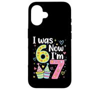 I Was 6 Now I'm 7 Funny 7 Years Old Birthday Kids Party Coque pour iPhone 16