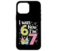 I Was 6 Now I'm 7 Funny 7 Years Old Birthday Kids Party Coque pour iPhone 16 Pro Max
