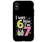 I Was 6 Now I'm 7 Funny 7 Years Old Birthday Kids Party Coque pour iPhone X/XS