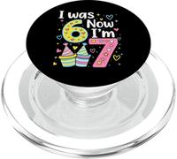 I Was 6 Now I'm 7 Funny 7 Years Old Birthday Kids Party PopSockets PopGrip pour MagSafe
