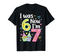 I Was 6 Now I'm 7 Funny 7 Years Old Birthday Kids Party T-Shirt
