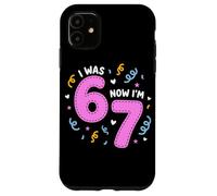 I Was 6 Now I'm 7 Funny 7th Birthday Girl Party Coque pour iPhone 11