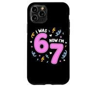 I Was 6 Now I'm 7 Funny 7th Birthday Girl Party Coque pour iPhone 11 Pro