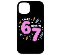 I Was 6 Now I'm 7 Funny 7th Birthday Girl Party Coque pour iPhone 13