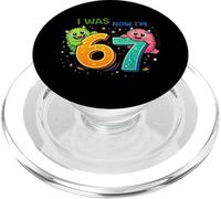 I Was 6 Now I'm 7 Monster Birthday Shirt Kids 7th Birthday PopSockets PopGrip pour MagSafe