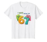 I Was 6 Now I'm 7 Monster Birthday Shirt Kids 7th Birthday T-Shirt