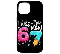 I Was 6 Now I'm 7 Years Old Birthday Six Seven Kids Party Coque pour iPhone 15