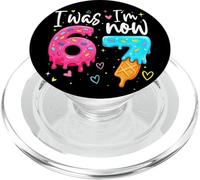 I Was 6 Now I'm 7 Years Old Birthday Six Seven Kids Party PopSockets PopGrip pour MagSafe