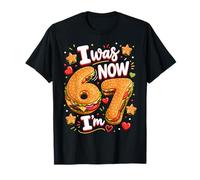 I Was 6 Now Im 7 Years Old Burger 7th Birthday Party T-Shirt