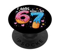 I Was 6 Now I'm 7 Years Old Cool 7th Birthday Girls Party PopSockets PopGrip Adhésif