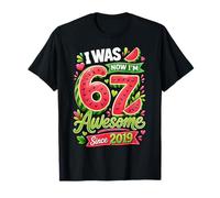 I Was 6 Now Im 7 Years Old Watermelon 7th Birthday Girl T-Shirt