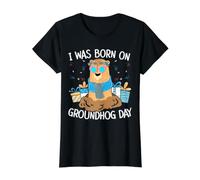 I Was Born on Groundhog Day Woodchuck Sifflet pour rongeurs T-Shirt Graphique avec Valeur