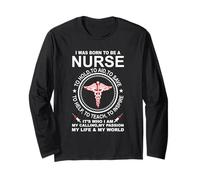 I Was Born to Be A Nurse Funny Nursing Nurses Manche Longue