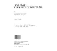 I Was Glad When They Said Unto Me / Choral Score