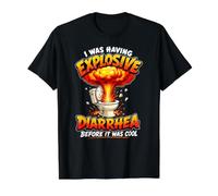 I Was Having Explosive Diarrhea Funny Unhinged Toilet Meme T-Shirt Graphique avec Valeur, Homme, Noir, M