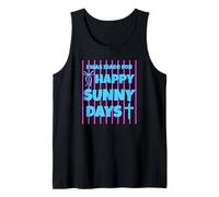 I Was Made for Happy Sunny Days Nœud rayé Rose Débardeur