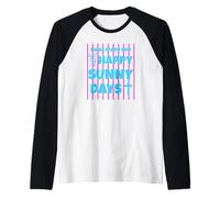 I Was Made for Happy Sunny Days Nœud rayé Rose Manche Raglan